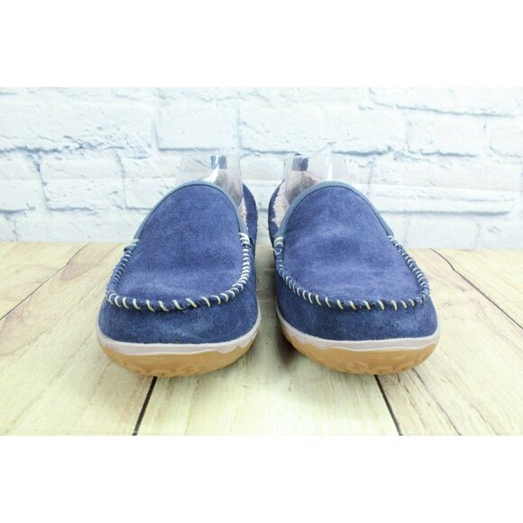 LL Bean Purple Suede Slip-On Fleece Lined Mountain Moccasin Slippers Size 10 M - Picture 4 of 9